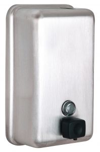 Alpine Industries Manual SurfaceMounted Stainless Steel Liquid Soap Dispenser, 40 oz Capacity, Vertical